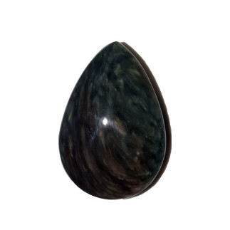 Cabochon obsidienne Manto huichol